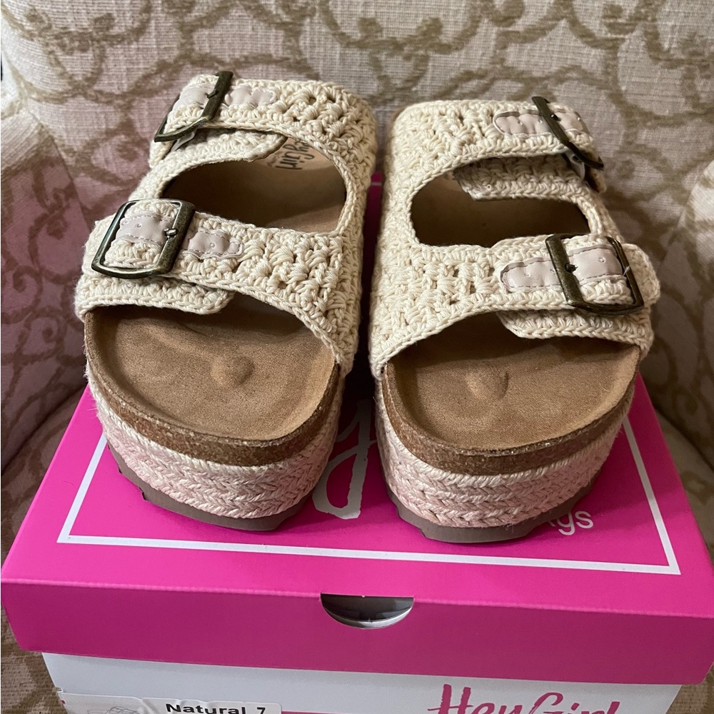 Hey Girl by Corkys Cream Sandals